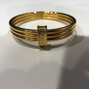 Vintage Fendi logo cuff bracelet gold